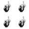 Service Caster 3.5 Inch Phenolic Wheel Swivel 3/8 Inch Threaded Stem Caster Set SCC-TS20S3514-PHR-381615-4 - alternate 1